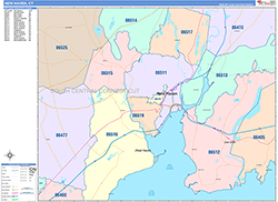 New Haven Wall Map Color Cast Style 2026